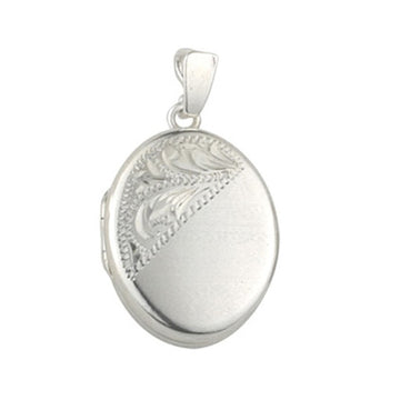 SIL HAND ENGRAVED  22MM OVAL LOCKET