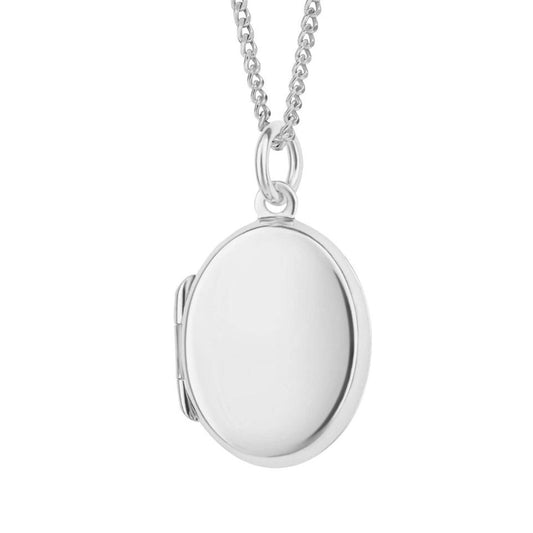 SIL 14 x 16MM PLAIN OVAL LOCKET