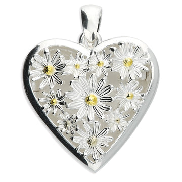 STERLING SILVER GOLD PLATED DAISY LOCKET PENDANT