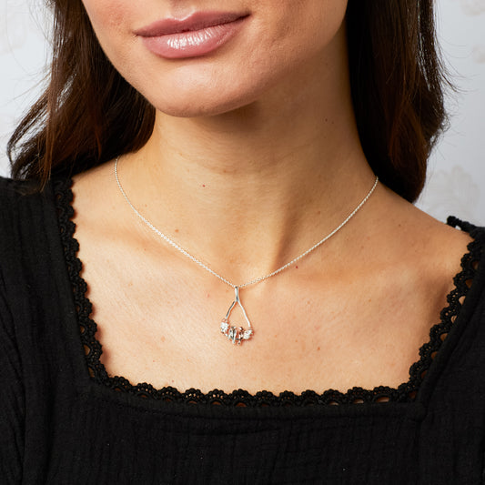 Laura Ashley Talon Stripe Love Birds Necklace N4656