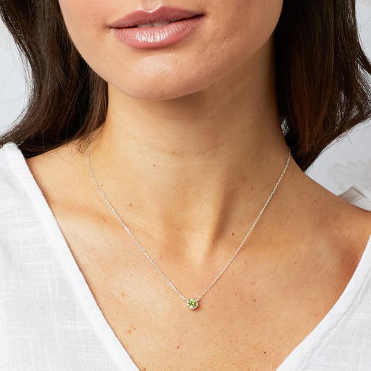 Laura Ashley Petal Set Peridot Necklace N4670G