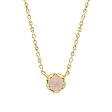 Laura Ashley Gold Plated Petal Set Rose Quartz Necklace N4674P