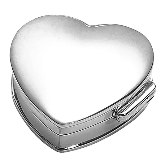 Sterling Silver Heart Shaped Pill Or Keepsake Box