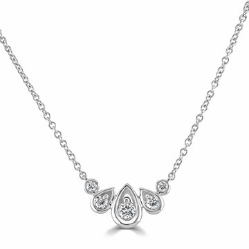 18CT WHITE GOLD GRADUATED DIAMOND 0.27CT NECKLACE