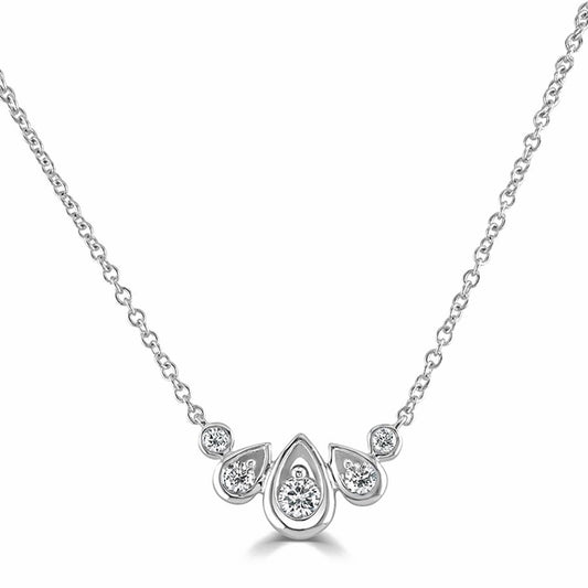 18CT WHITE GOLD GRADUATED DIAMOND 0.27CT NECKLACE