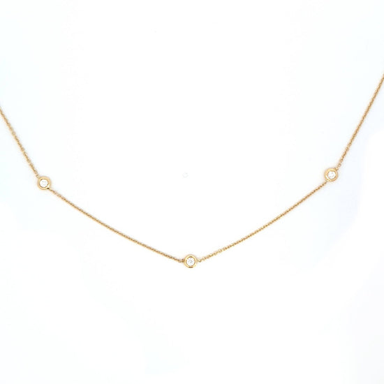 18Y 0.39CT DIAMOND STATION NECKLET