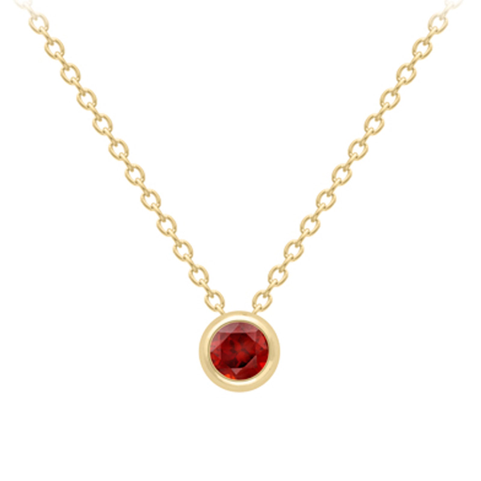 9Y GARNET NECKLACE 18'/45CM