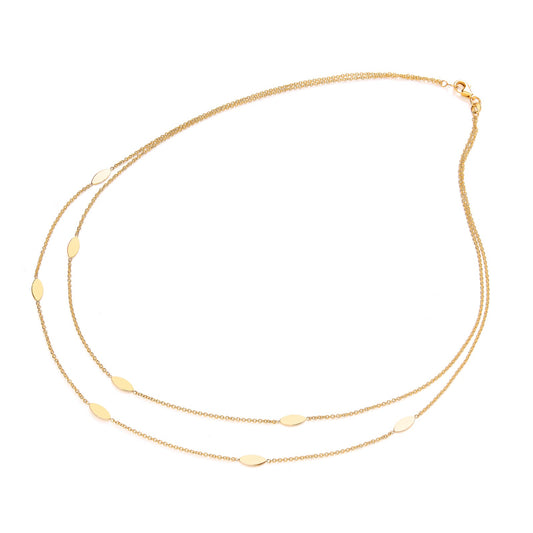 9Y DOUBLE ROW MARQUISE STATION NECKLET