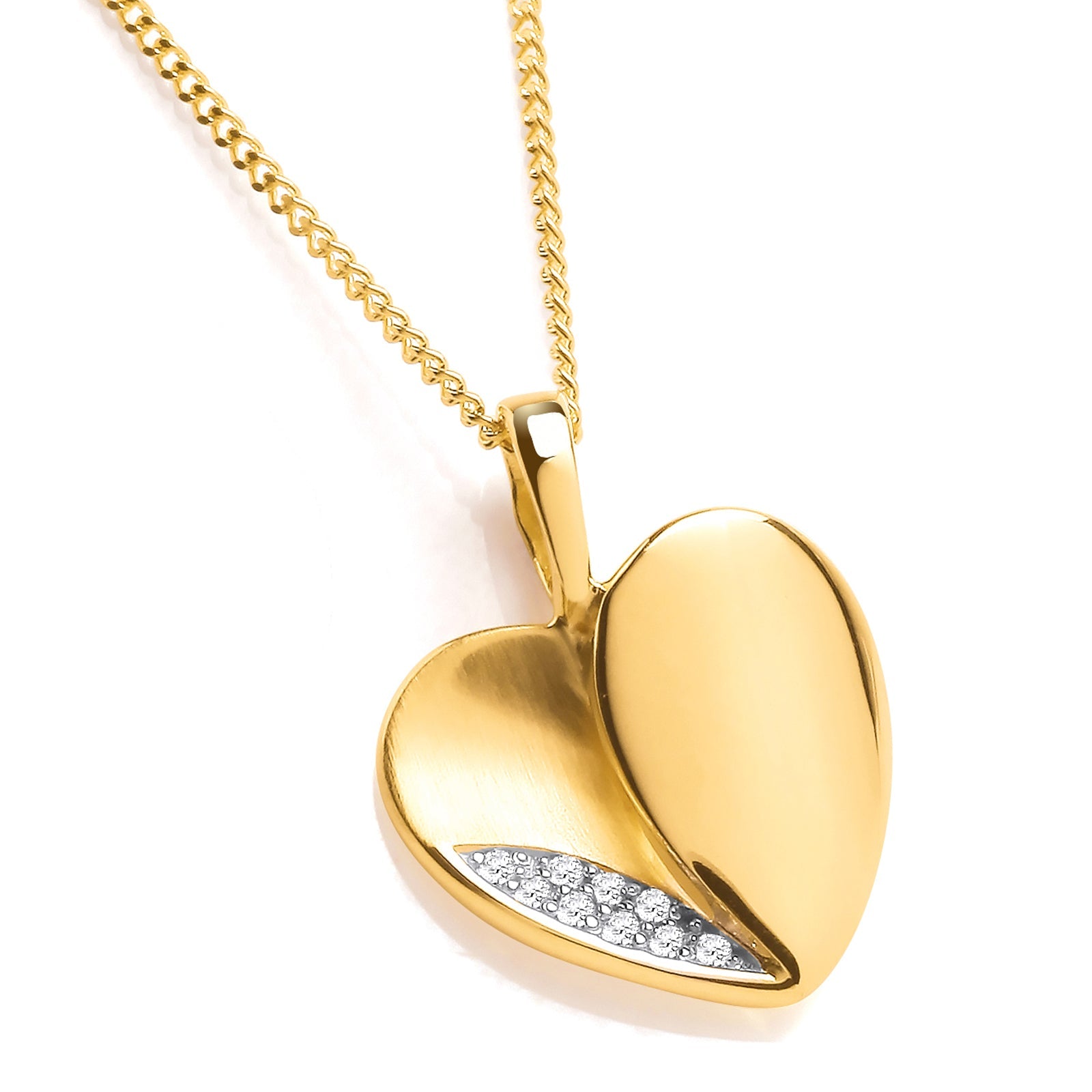 9Y DIAMOND HEART PENDANT & CHAIN