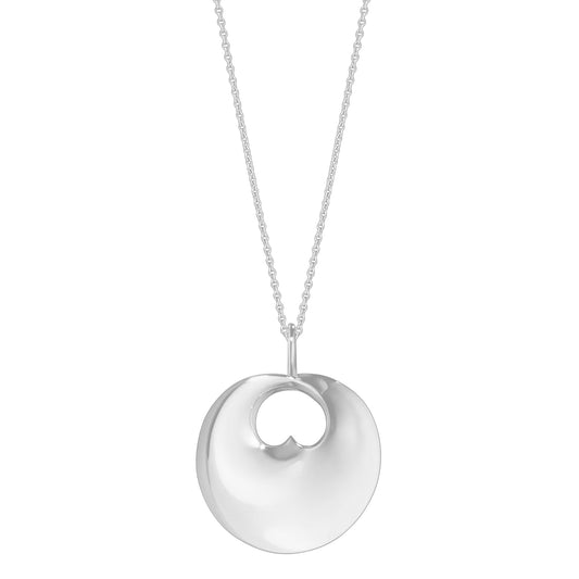 GEORG JENSEN SILVER HIDDEN HEART LARGE NECKLACE