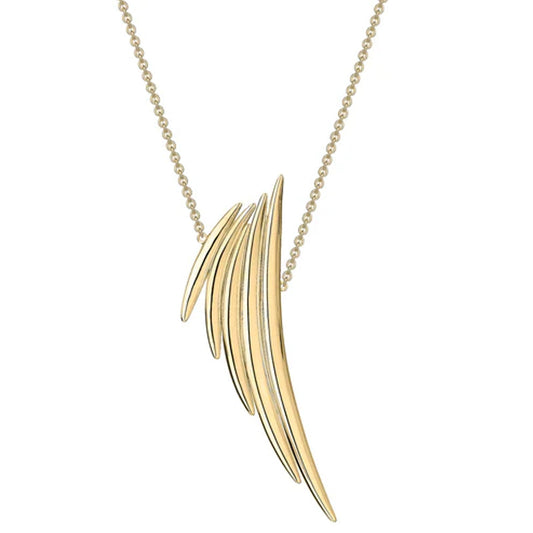 SHAUN LEANE YELLOW GOLD VERMEIL QUILL DROP PENDANT & CHAIN QU044.YVNANOS