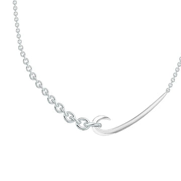 SHAUN LEANE SILVER HOOK CHAIN CHOKER NECKLACE HT025.SSNANOS