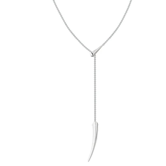 SHAUN LEANE SILVER SABRE DECO SMALL DROP NECKLACE SA077.SSNANOS