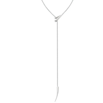 SHAUN LEANE SILVER SABRE DECO LONG DROP NECKLACE SA078.SSNANOS