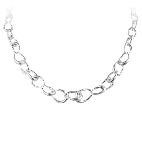 GEORG JENSEN SILVER OFFSPRING GRADUATED LINK CHAIN