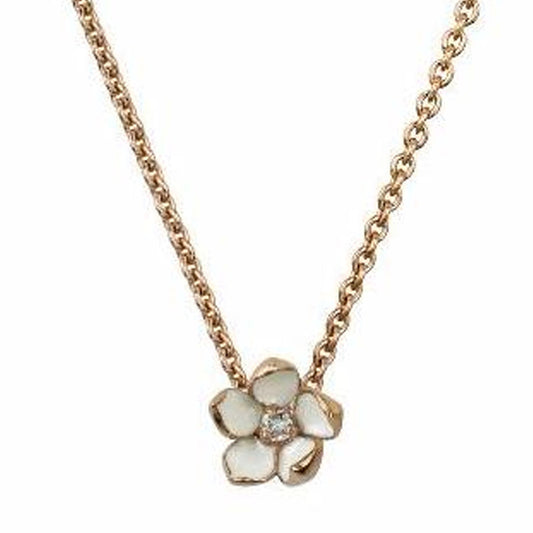 SHAUN LEANE ROSE GOLD VERMEIL DIAMOND CHERRY BLOSSOM NECKLACE CB006.RVWHNOS