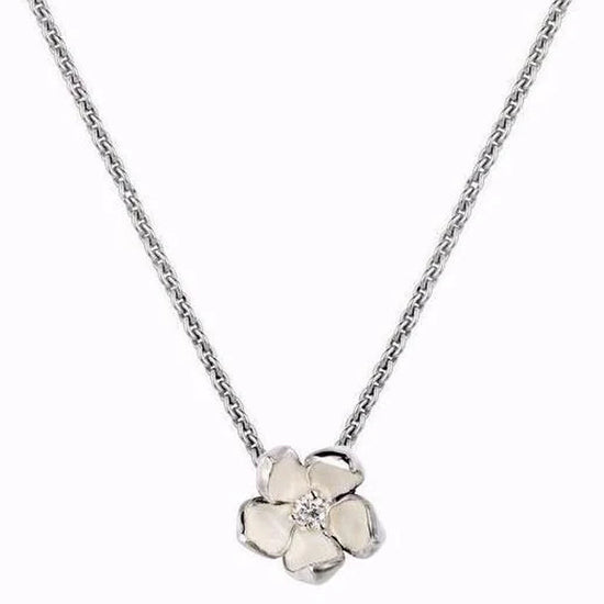 SHAUN LEANE SILVER & DIAMOND CHERRY BLOSSOM NECKLACE CB006.SSWHNOS