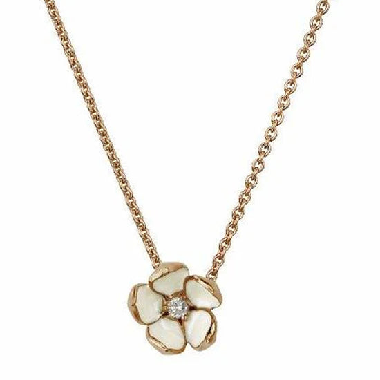 SHAUN LEANE ROSE GOLD VERMEIL DIAMOND CHERRY BLOSSOM NECKLACE CB007.RVWHNOS