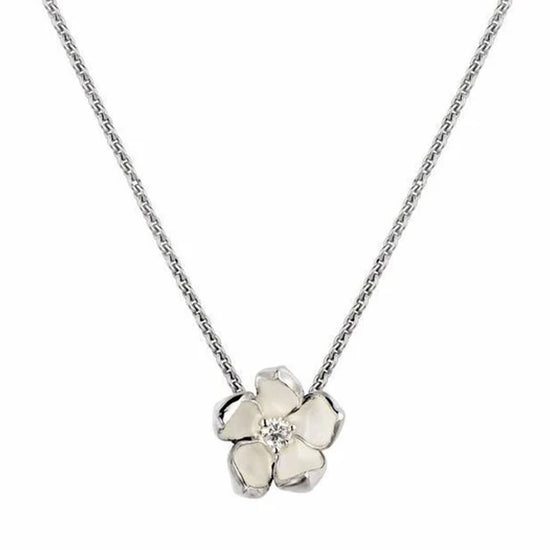 SHAUN LEANE SILVER DIAMOND CHERRY BLOSSOM NECKLACE