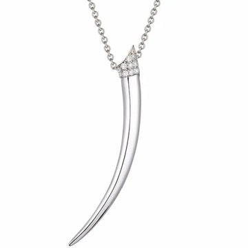 SHAUN LEANE SILVER DIAMOND SABRE NECKLACE SA027.SSWHNOS