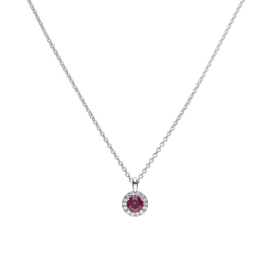 DF RED & WHITE CZ CLUSTER NECKLACE