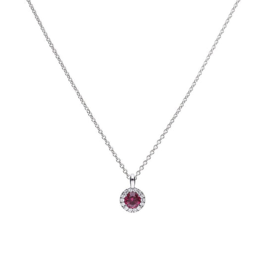 DF RED & WHITE CZ CLUSTER NECKLACE