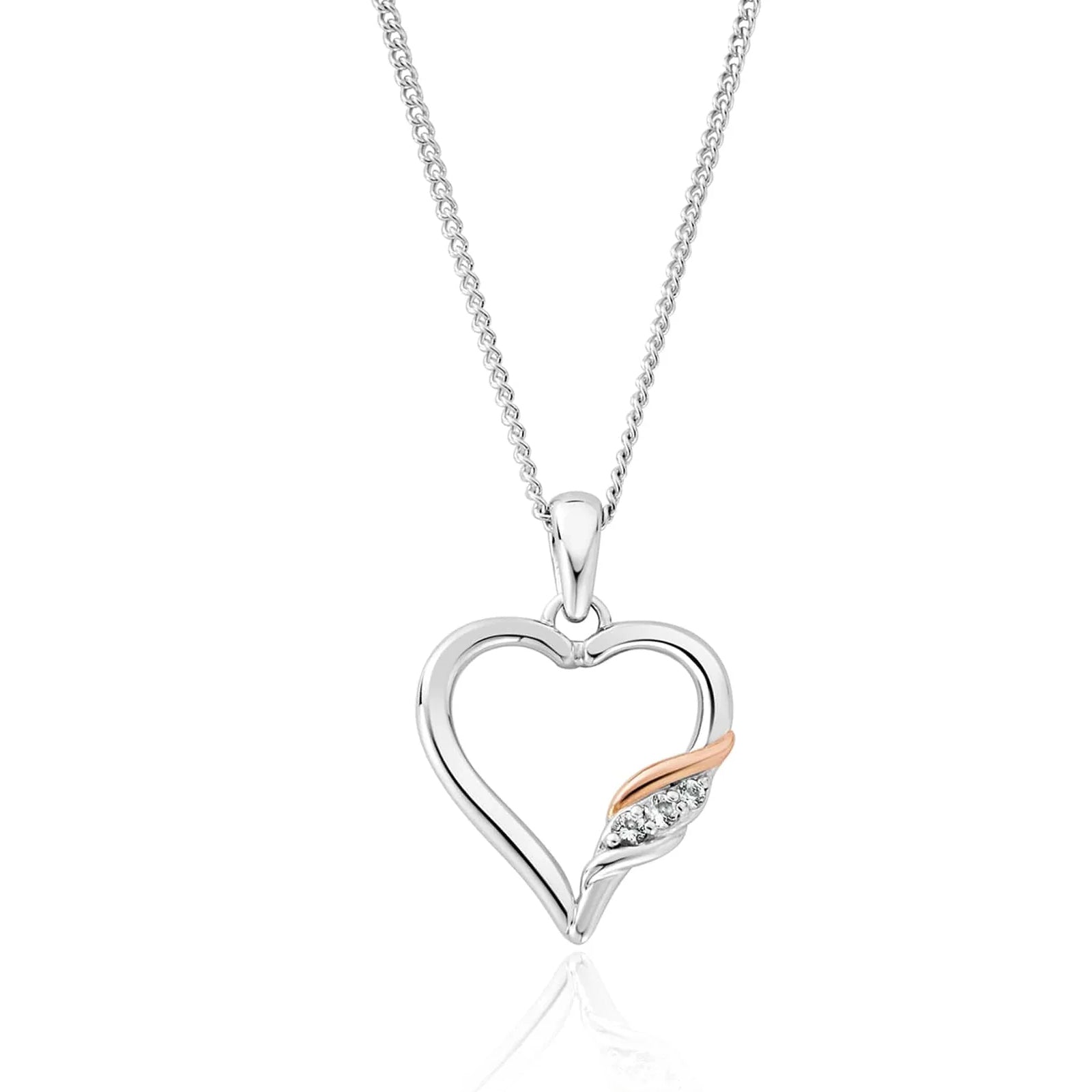 CLOGAU PAST PRESENT FUTURE HEART PENDANT