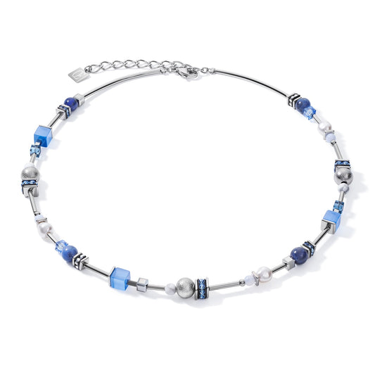 CDL NECKLACE SILVER-BLUE