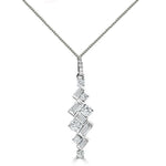 18ct White Gold Round Brilliant & Baguette Cut Diamond 0.80ct Pendant | WR Bullen Norwich Jeweller | Buy UK Jewellery Online | Est. 1887