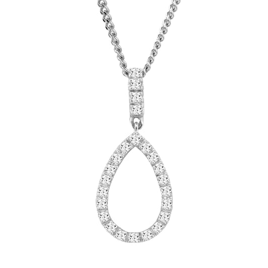 9W DIAMOND 0.11CT PEAR SHAPE PENDANT