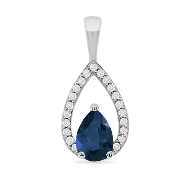 9W SAPPHIRE/DIAMOND OPEN TEARDROP