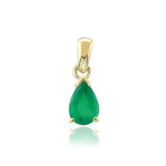 9Y 6x4MM PEAR SHAPE EMERALD PENDANT