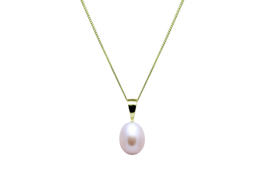 9Y PINK TEARDROP 7.5-8MM CULTURED PEARL PENDANT