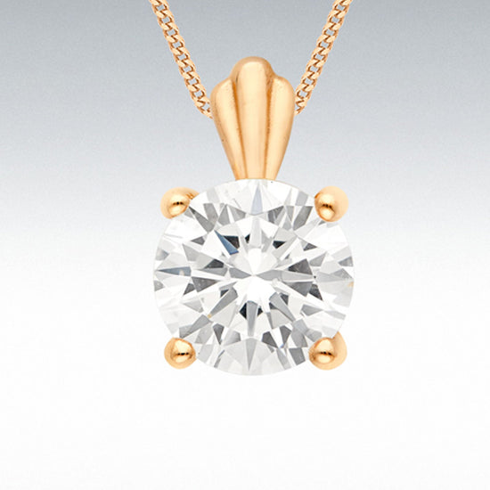 9R 5MM ROUND CZ PENDANT