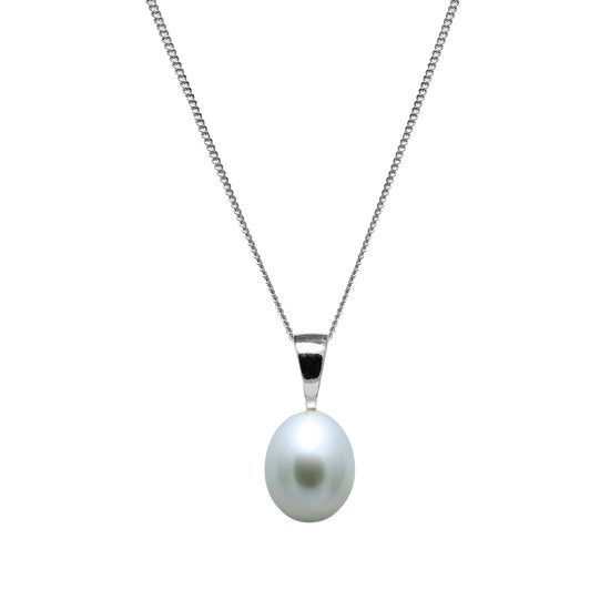 SIL GREY TEARDROP 7.5-8MM CULTURED PEARL PENDANT