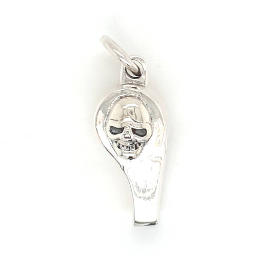 STERLING SILVER WHISTLE PENDANT WITH SKULL DETAIL