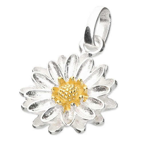 STERLING SILVER & GOLD PLATED ASTER FLOWER PENDANT