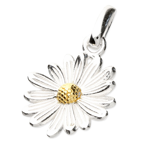 STERLING SILVER & GOLD PLATED DAISY PENDANT