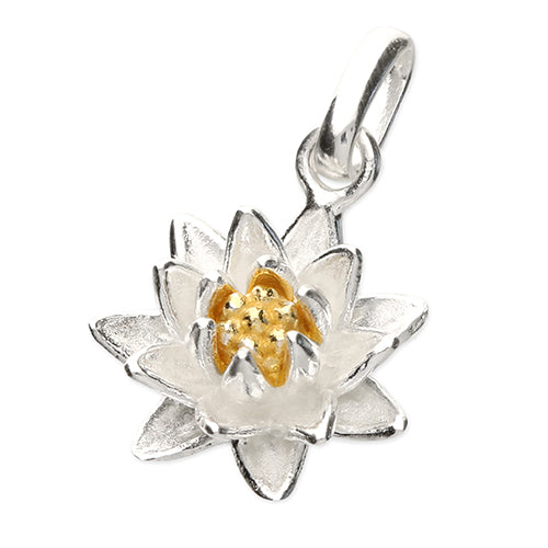 STERLING SILVER & GOLD PLATED WATER LILY PENDANT