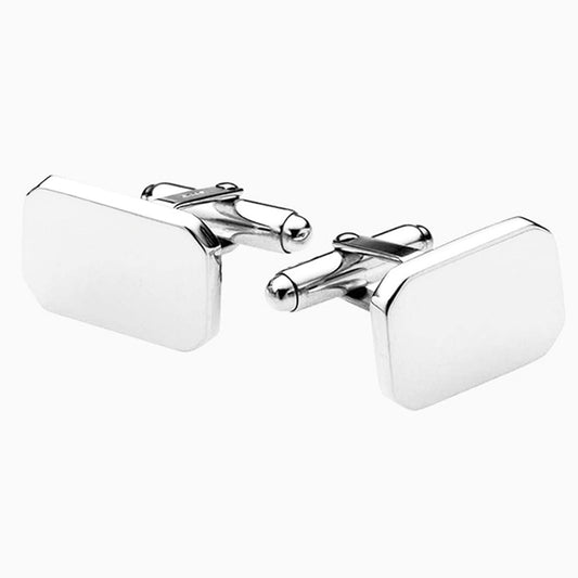 Sterling Silver Rectangle Shaped Cufflinks