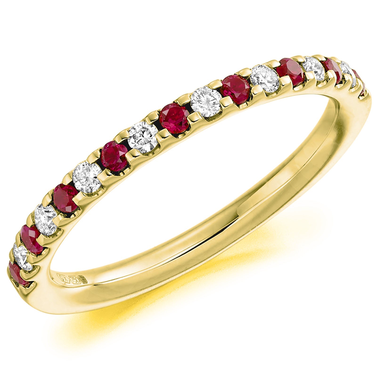 18Y DIAMOND 0.15CT G/HSI  RUBY0.23CT 1/2 ET