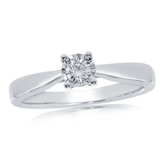 9W 0.17CT ILLUSION SET DIAMOND RING