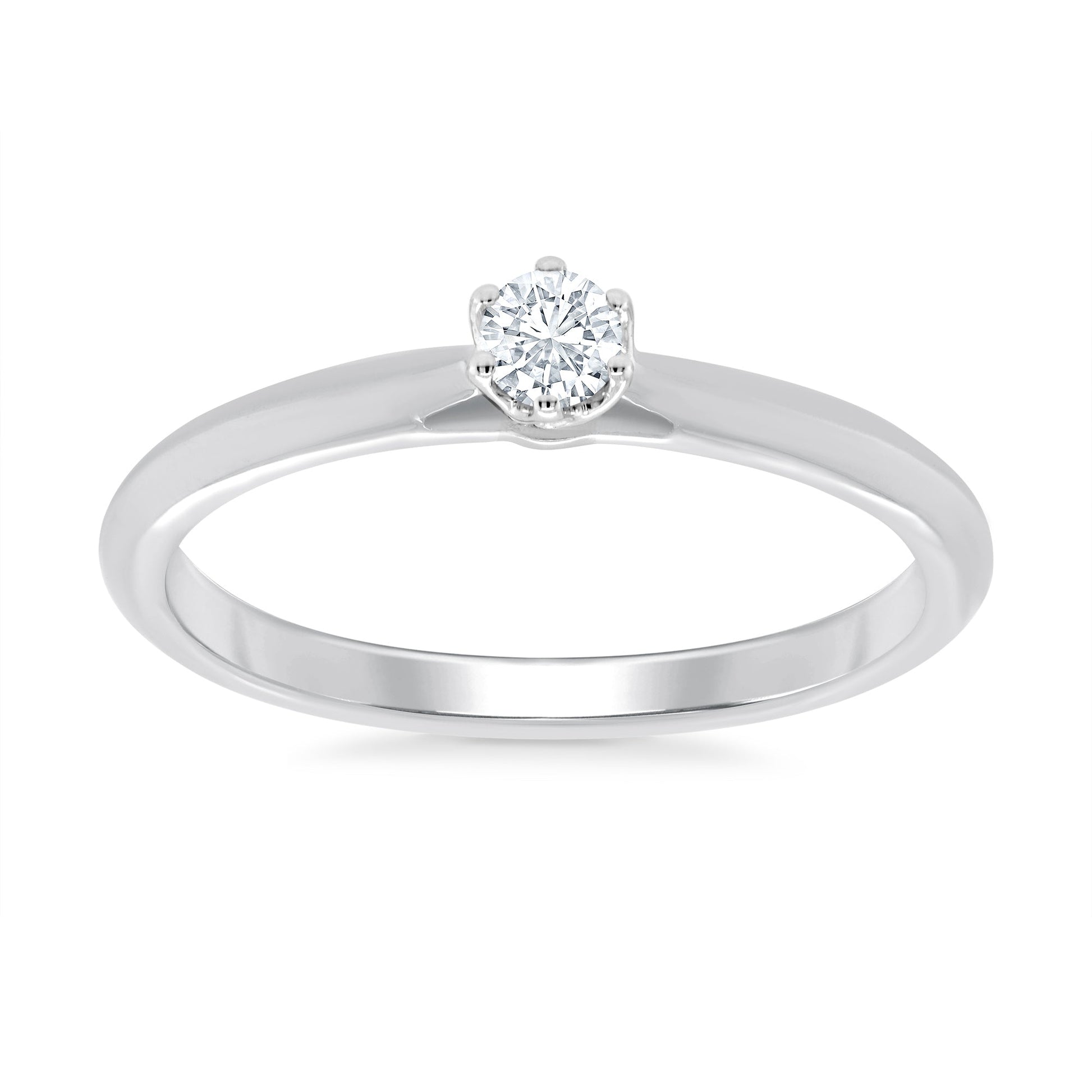 9W 0.10CT DIAMOND SOLITAIRE RING