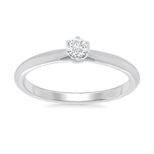 9W 0.10CT DIAMOND SOLITAIRE RING