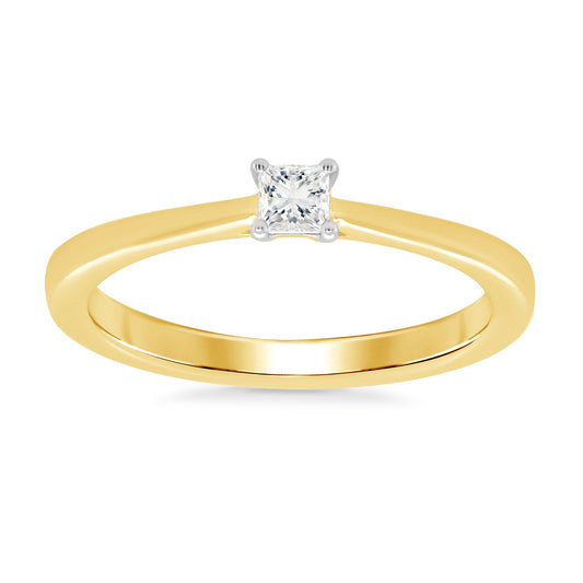 9Y 0.15CT PRINCESS DIAMOND SOLITAIRE RING