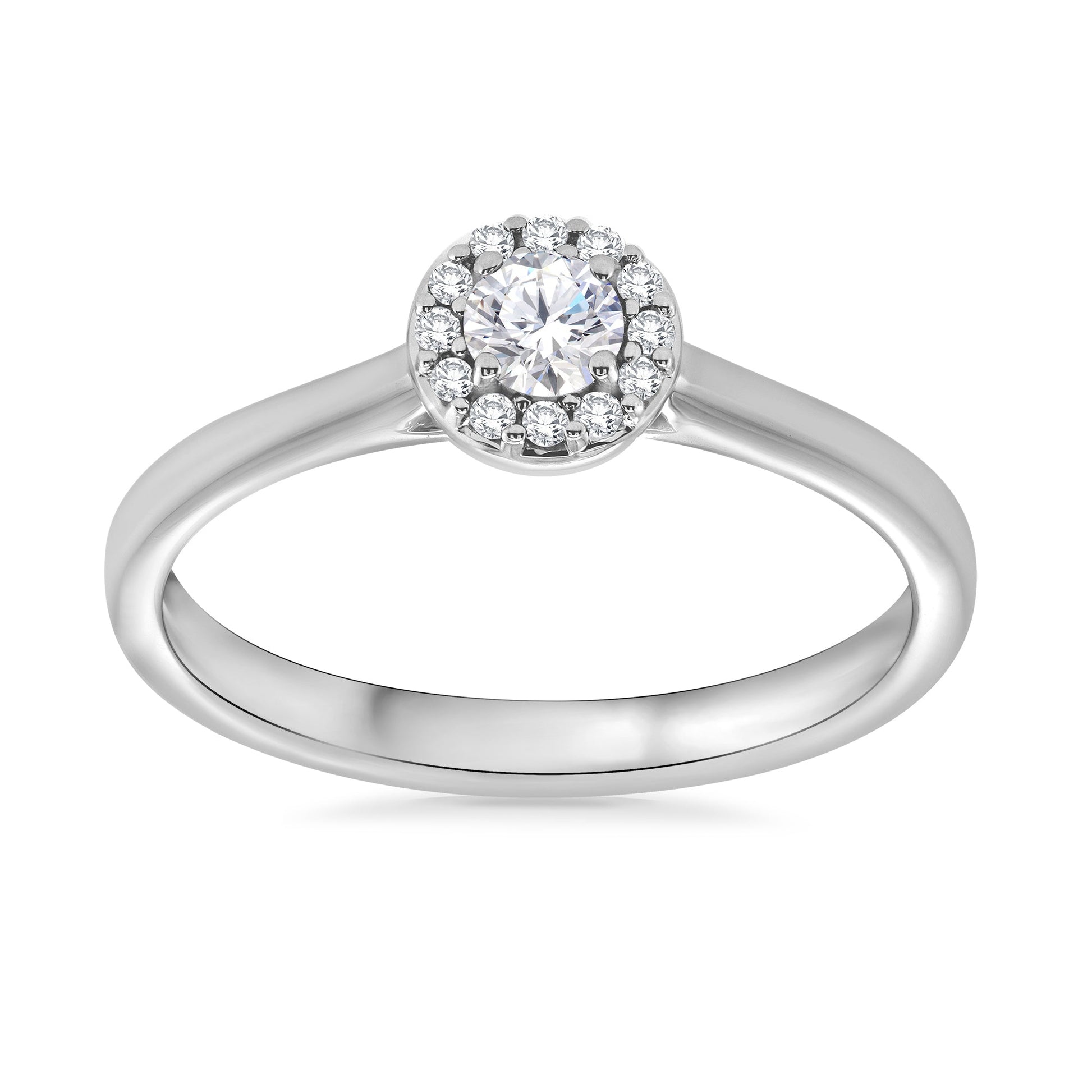 9W 0.25CT GHSI DIAMOND HALO CLUSTER RING