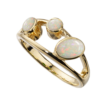 9Y 2OVAL 1ROUND OPAL SCATTER RING