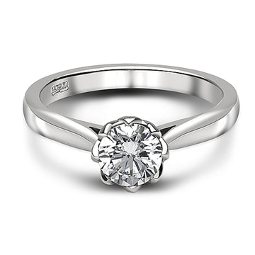 PLT DIAMOND 0.50CT ESI1 CERT ROUND 8 CLAW 'LILY' SOLITAIRE RING