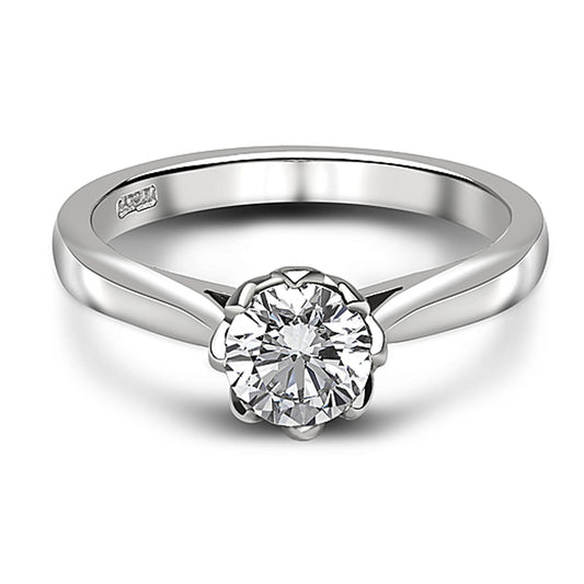 PLT DIAMOND 0.50CT ESI1 CERT ROUND 8 CLAW 'LILY' SOLITAIRE RING