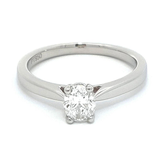 PLT 0.52CT ESI1 OVAL DIAMOND SOLITAIRE